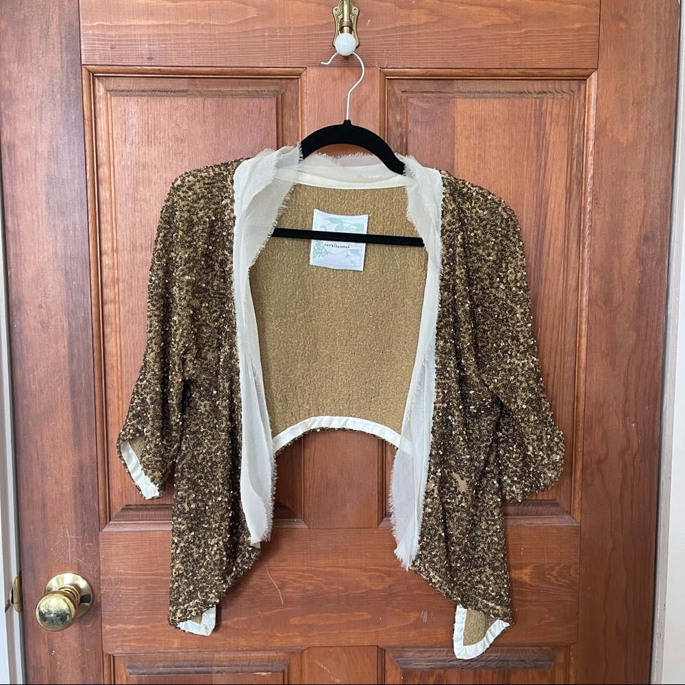 MOVING SALE! Carol Hannah Gold Sequin Crop Jacket